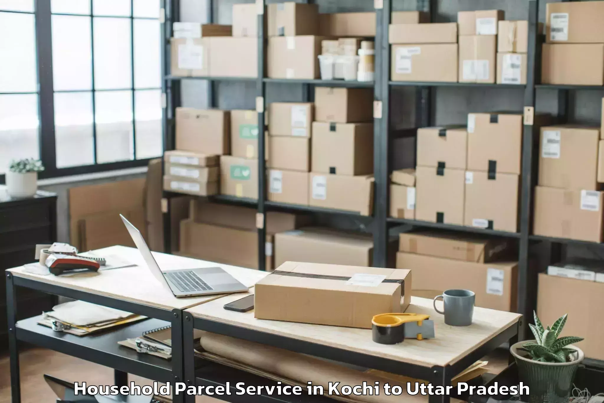 Easy Kochi to Js University Shikohabad Household Parcel Booking